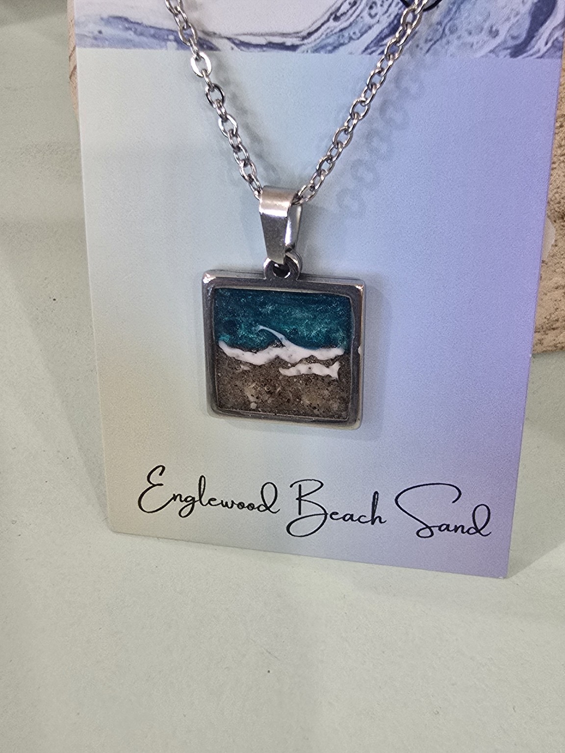 Englewood Beach sand pendant