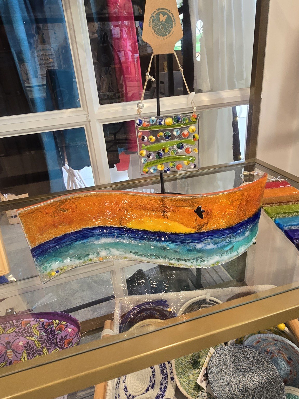 Fused glass coastal art