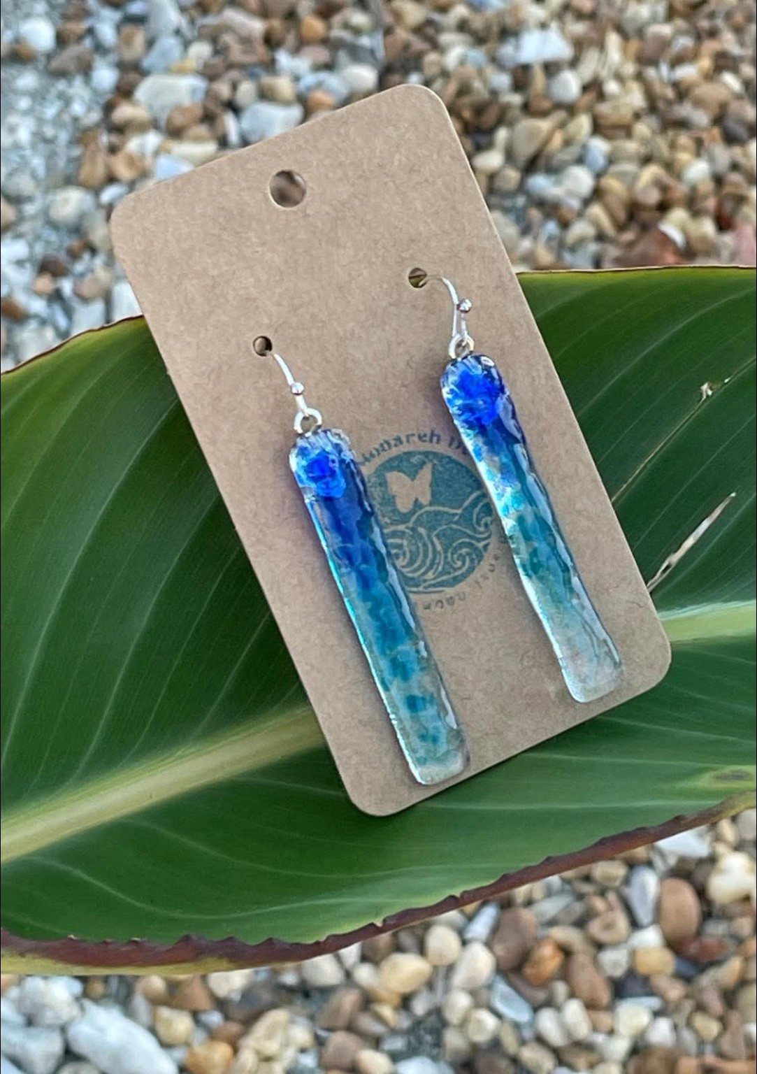Handmade coastal glass earrings
