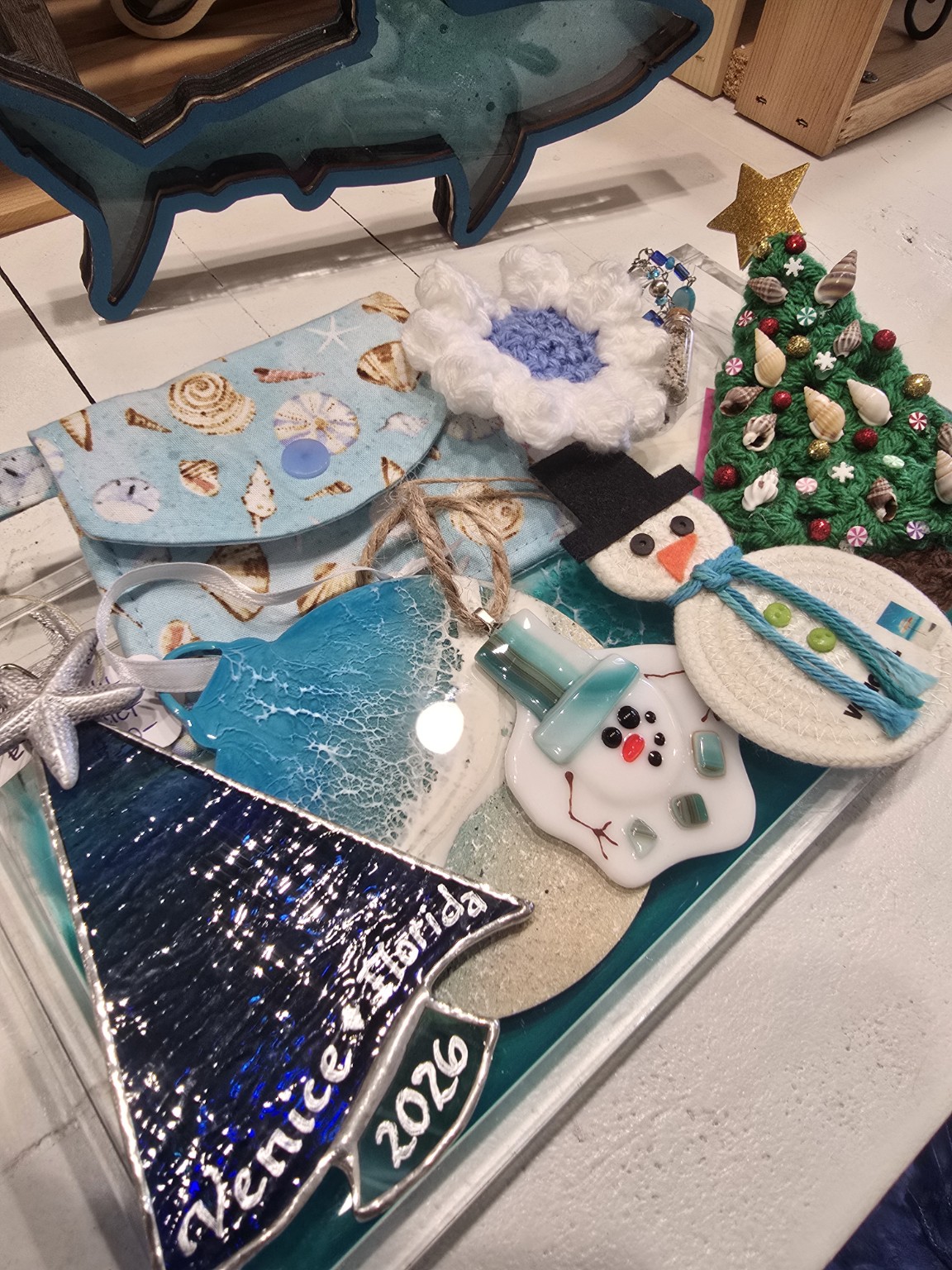 Handmade coastal ornaments