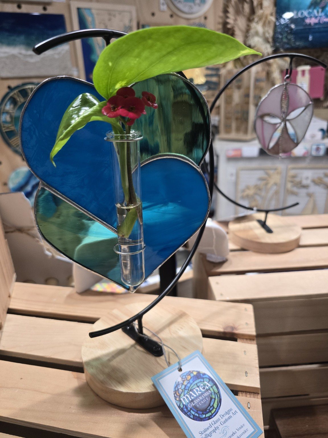 Stained glass coastal flower