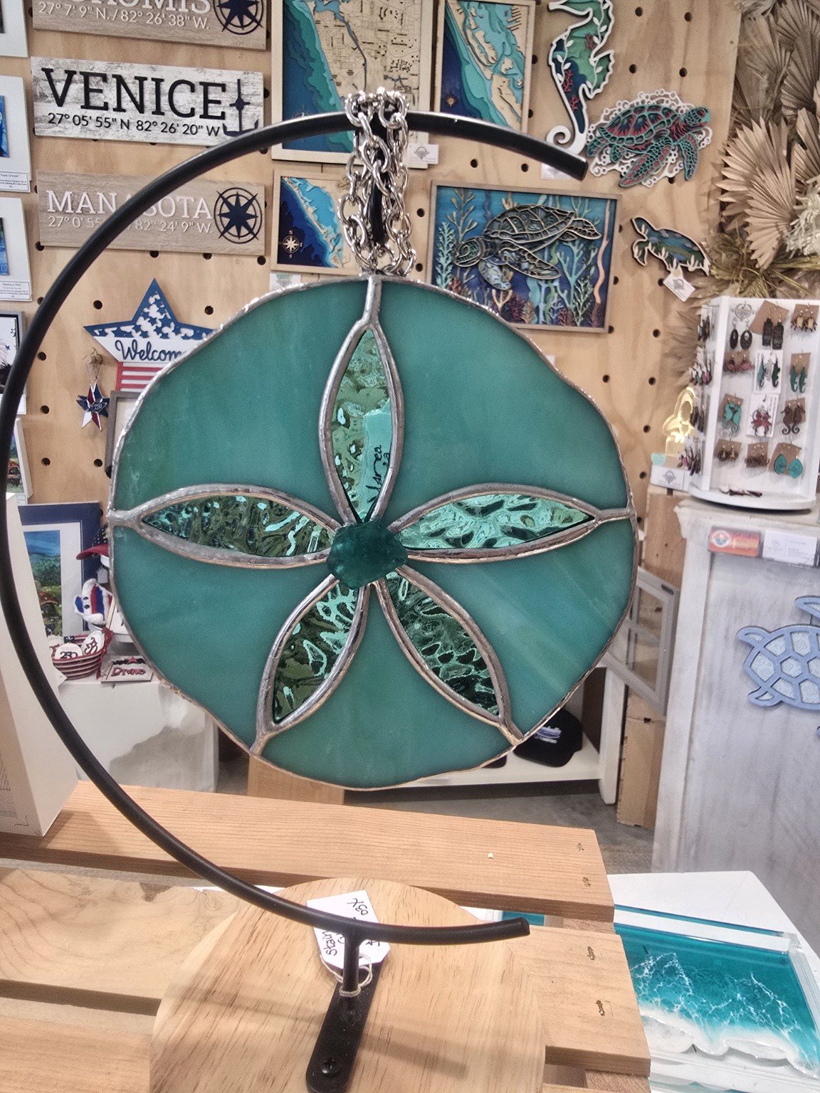 Stained glass coastal art